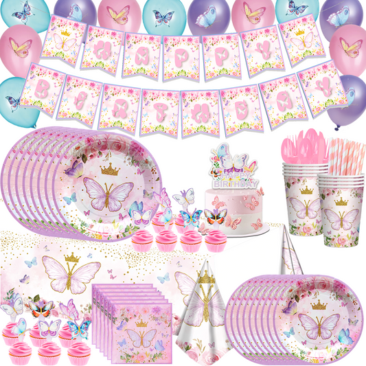 Butterflies pink pastel decorations set-table decor