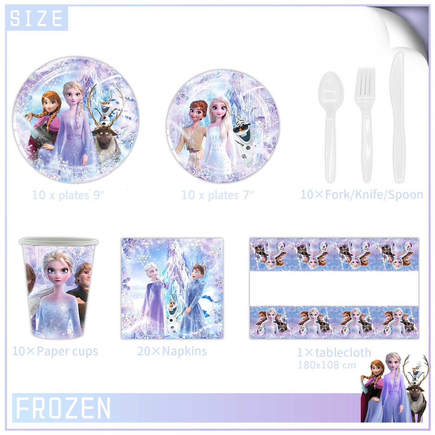 Frozen party decorations set-table decor