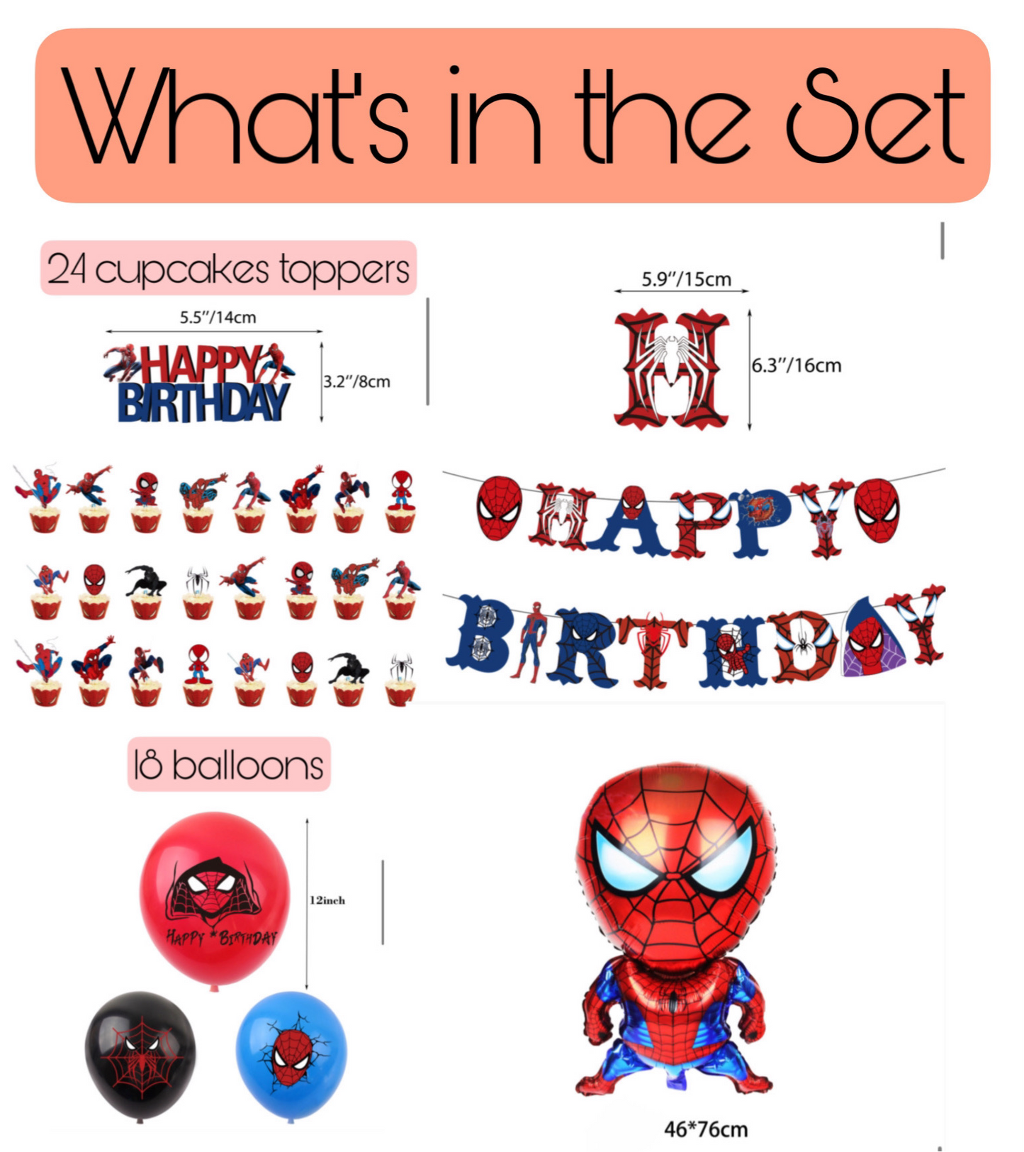 Spiderman party decorations set-table decor