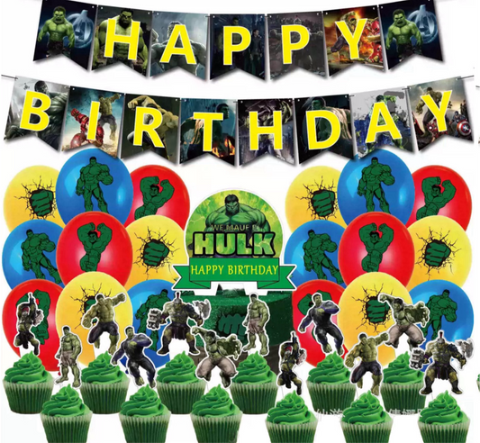 Hulk birthday party decorations set