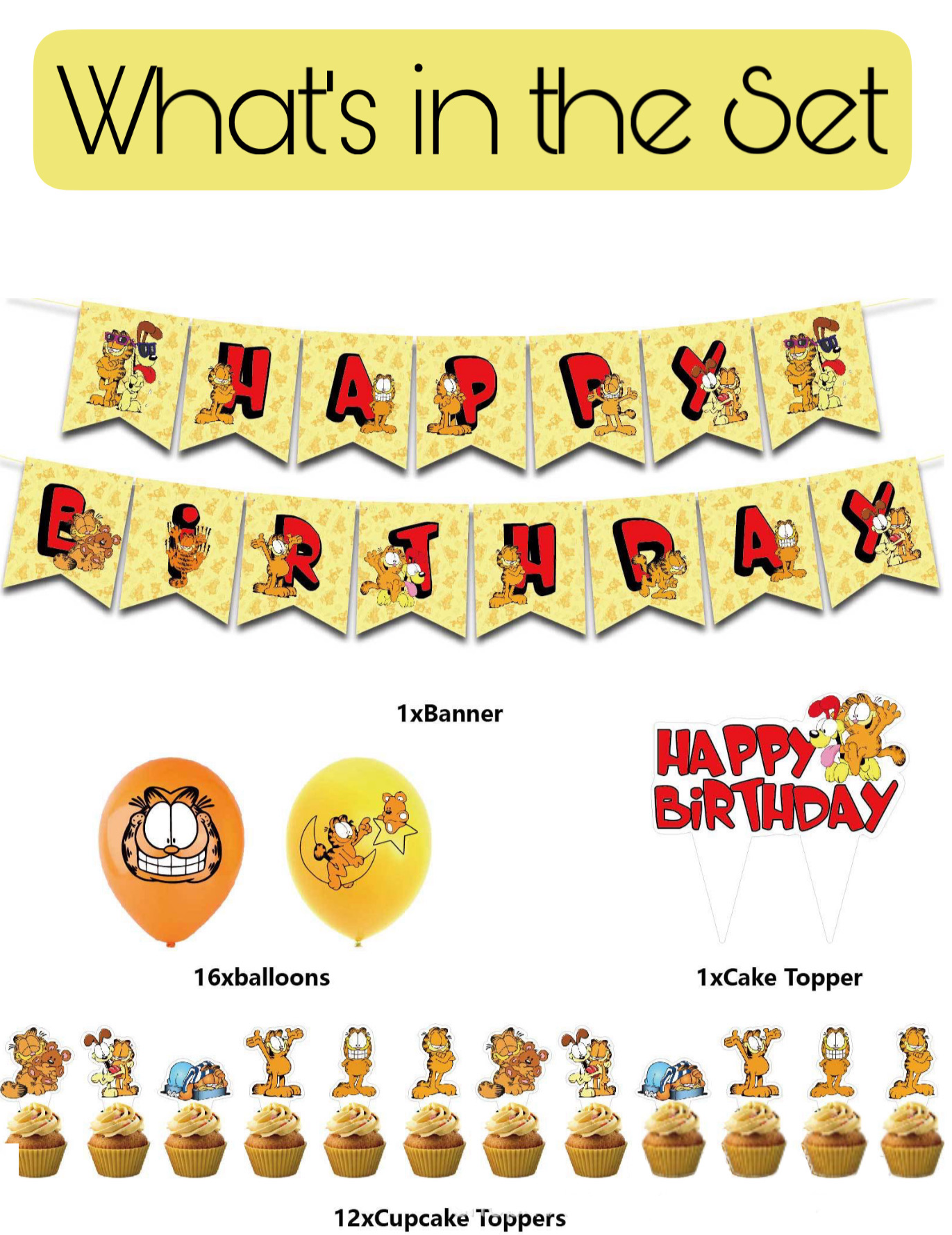 Garfield birthday party decorations set