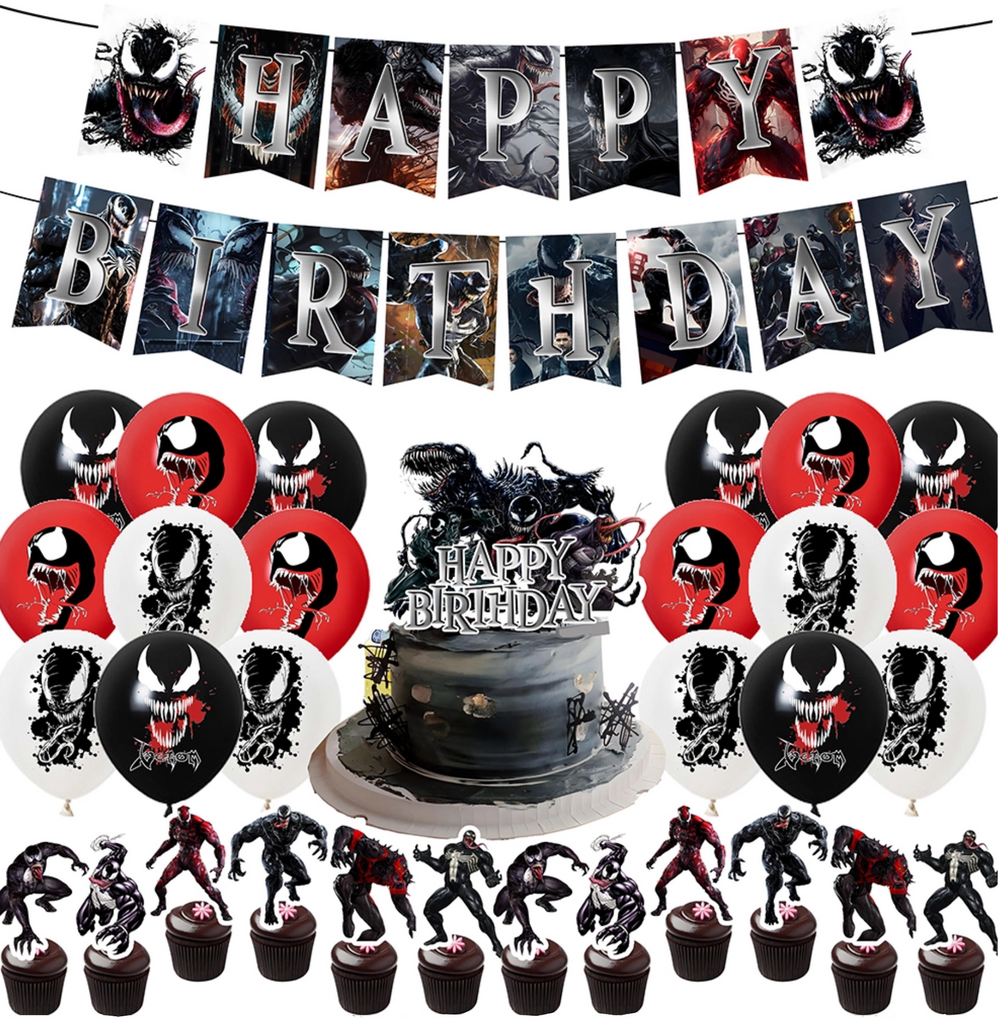 Venom birthday party decorations set