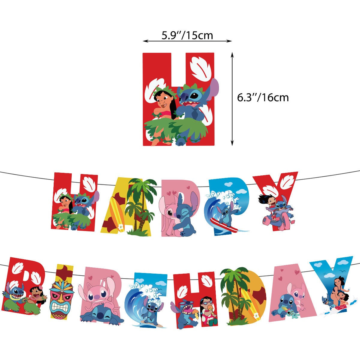 Stitch colorful Birthday party decorations set