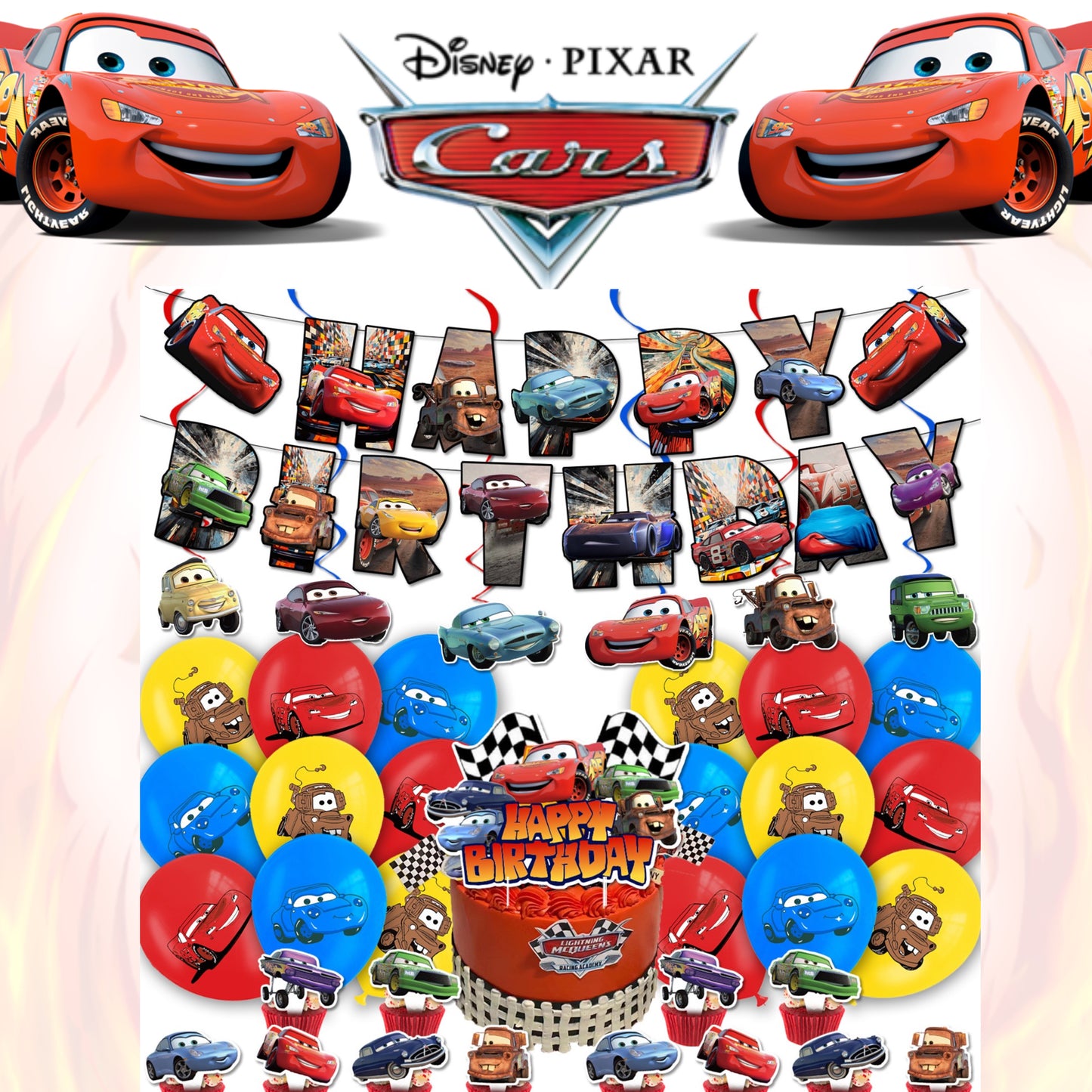 Cars McQueen party decorations set-table decor