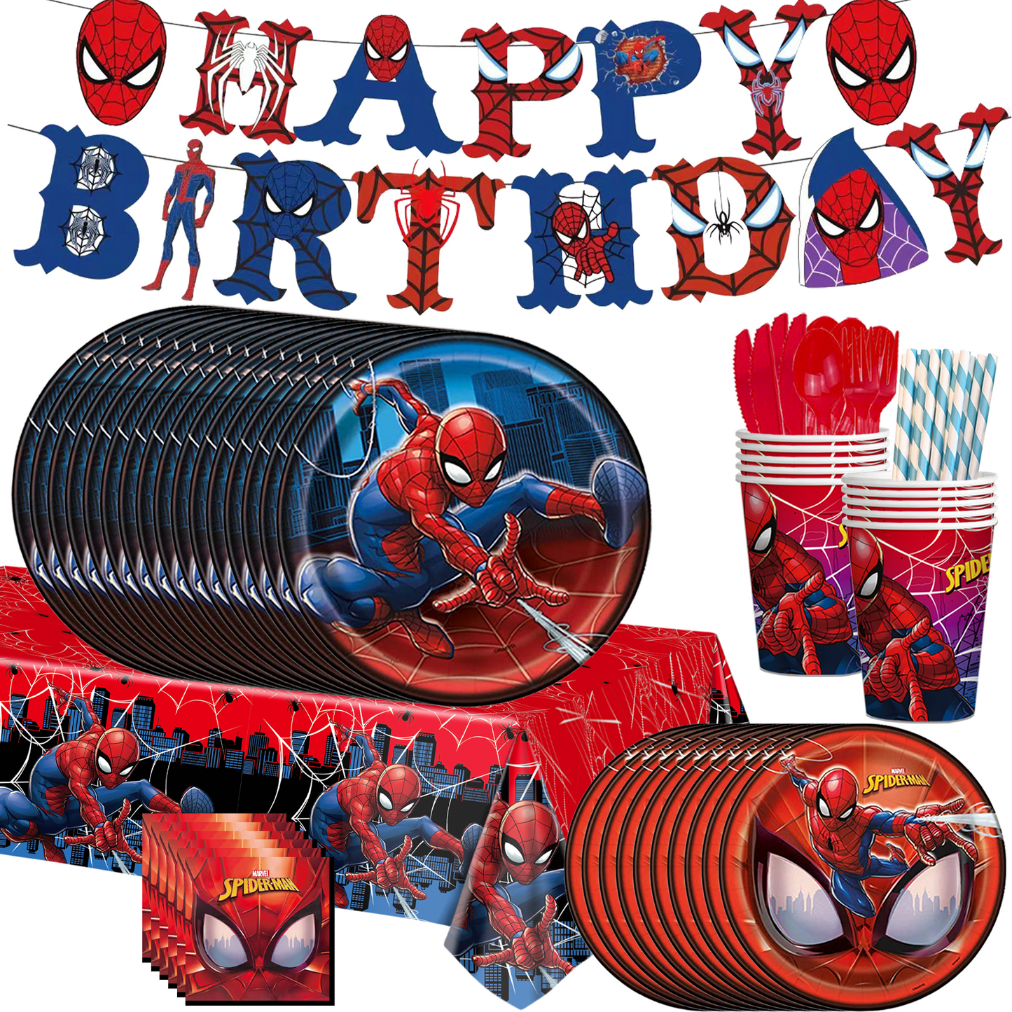 Spiderman party decorations set-table decor