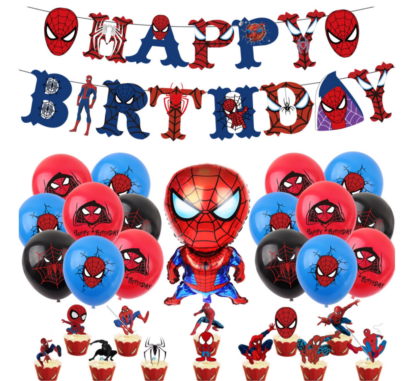 Spiderman party decorations set-table decor