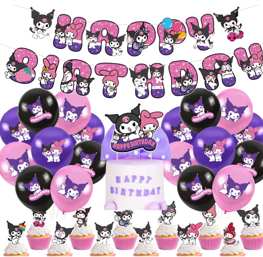 Kuromi birthday party decorations set