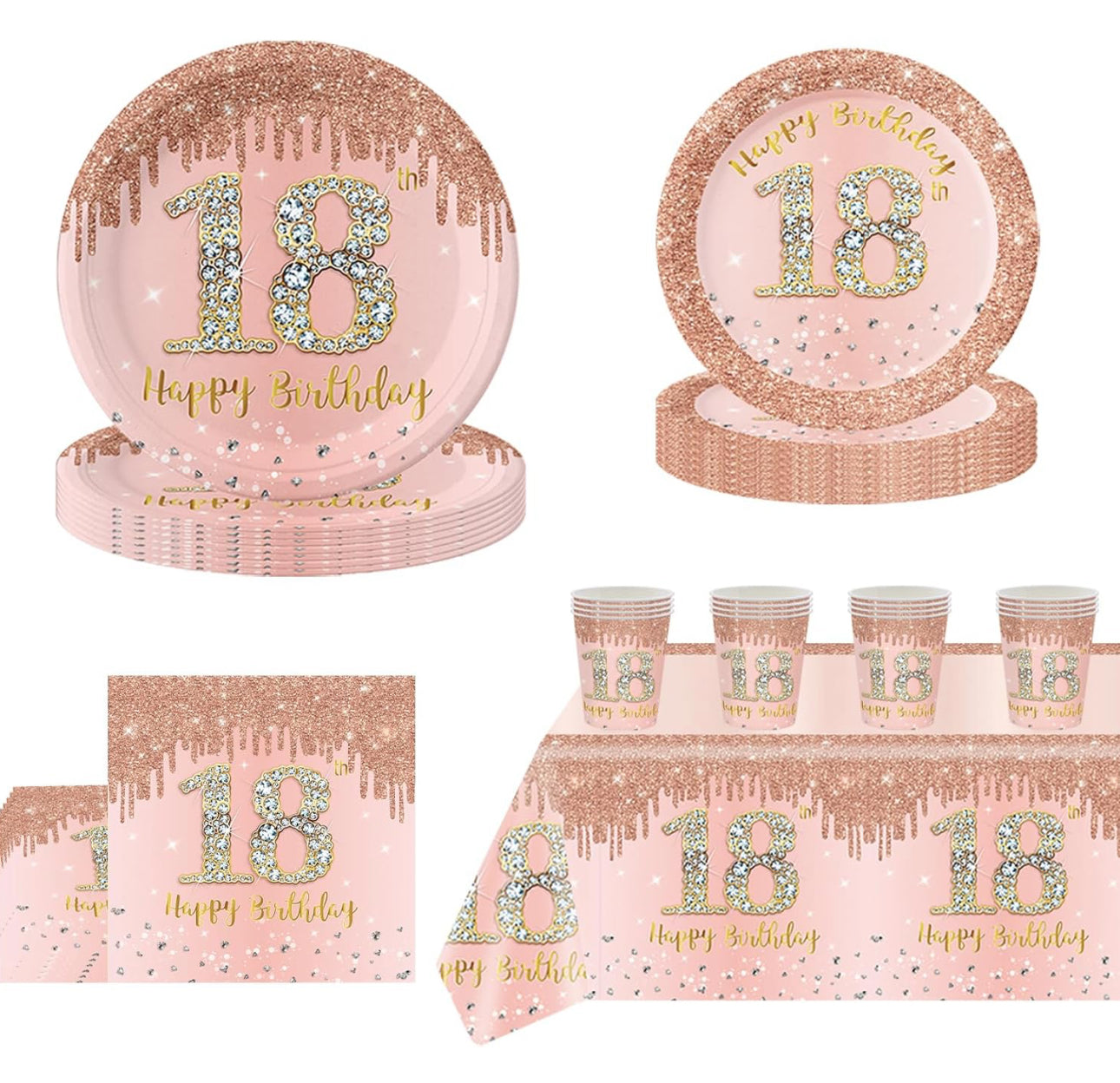 18th birthday party decorations set-table decor