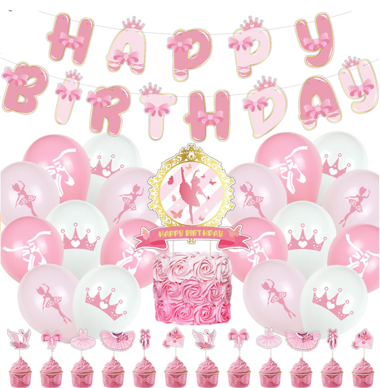 Ballerina birthday party decorations set