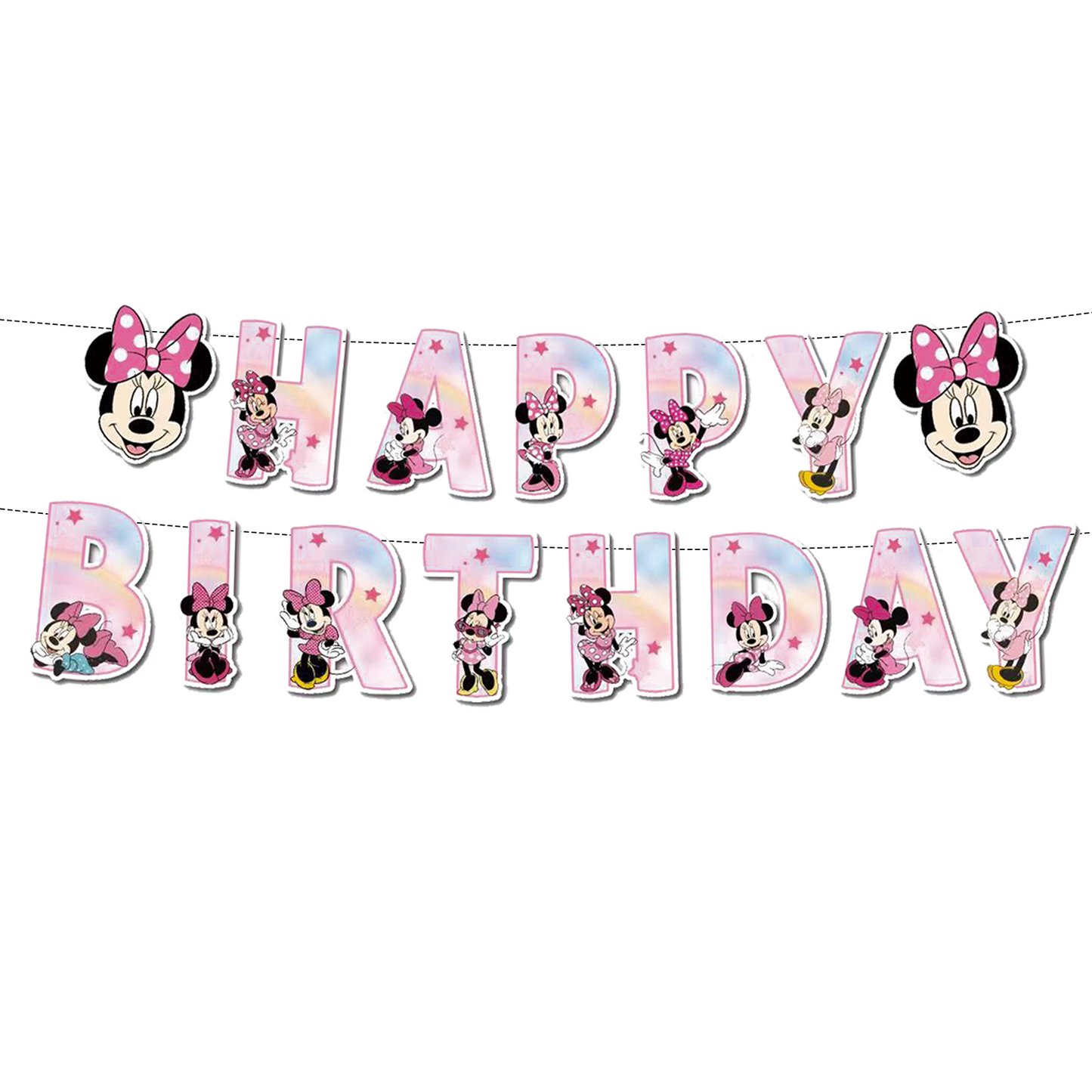 Minnie pink pastel party decorations set-table decor