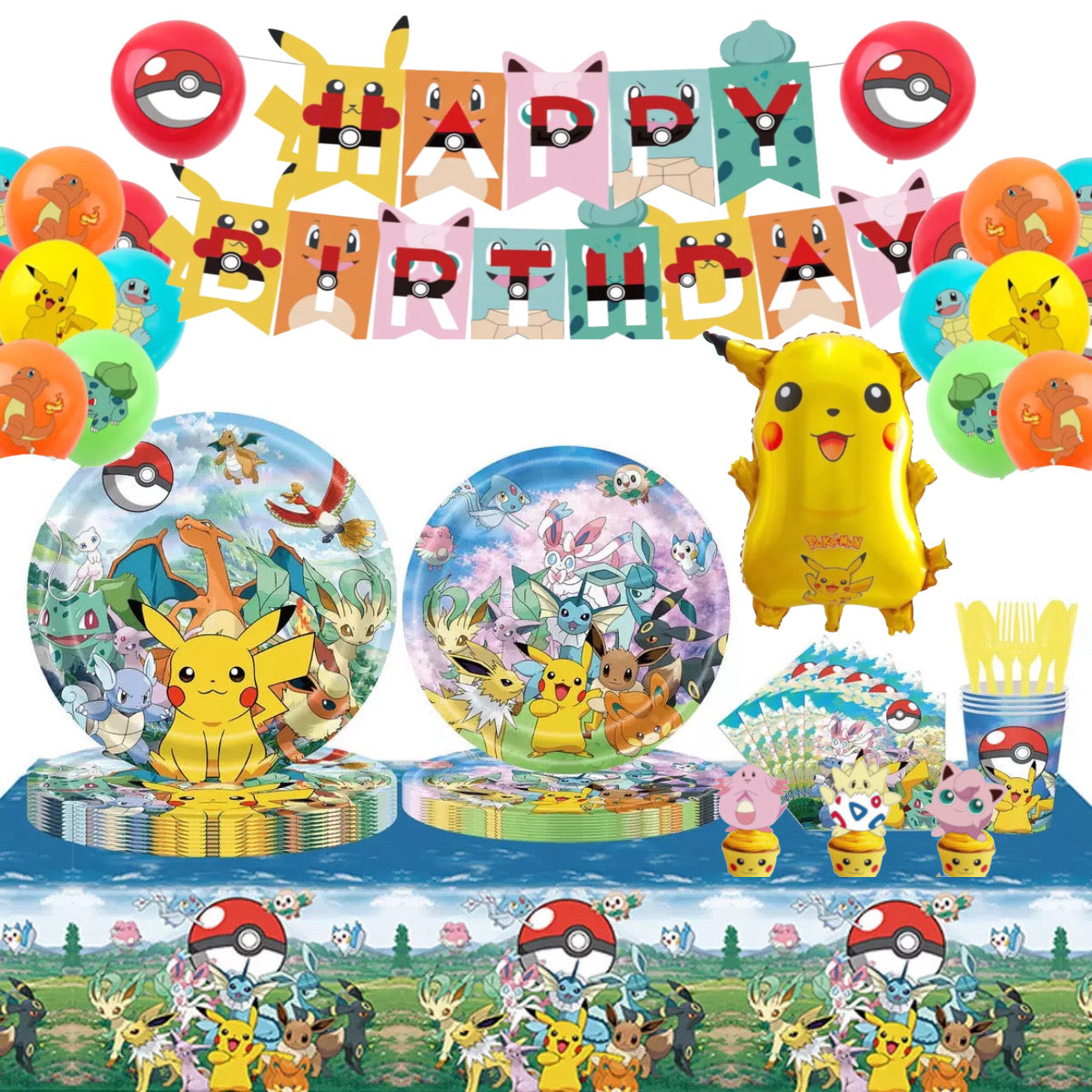 Pokemon party decorations set-table decor