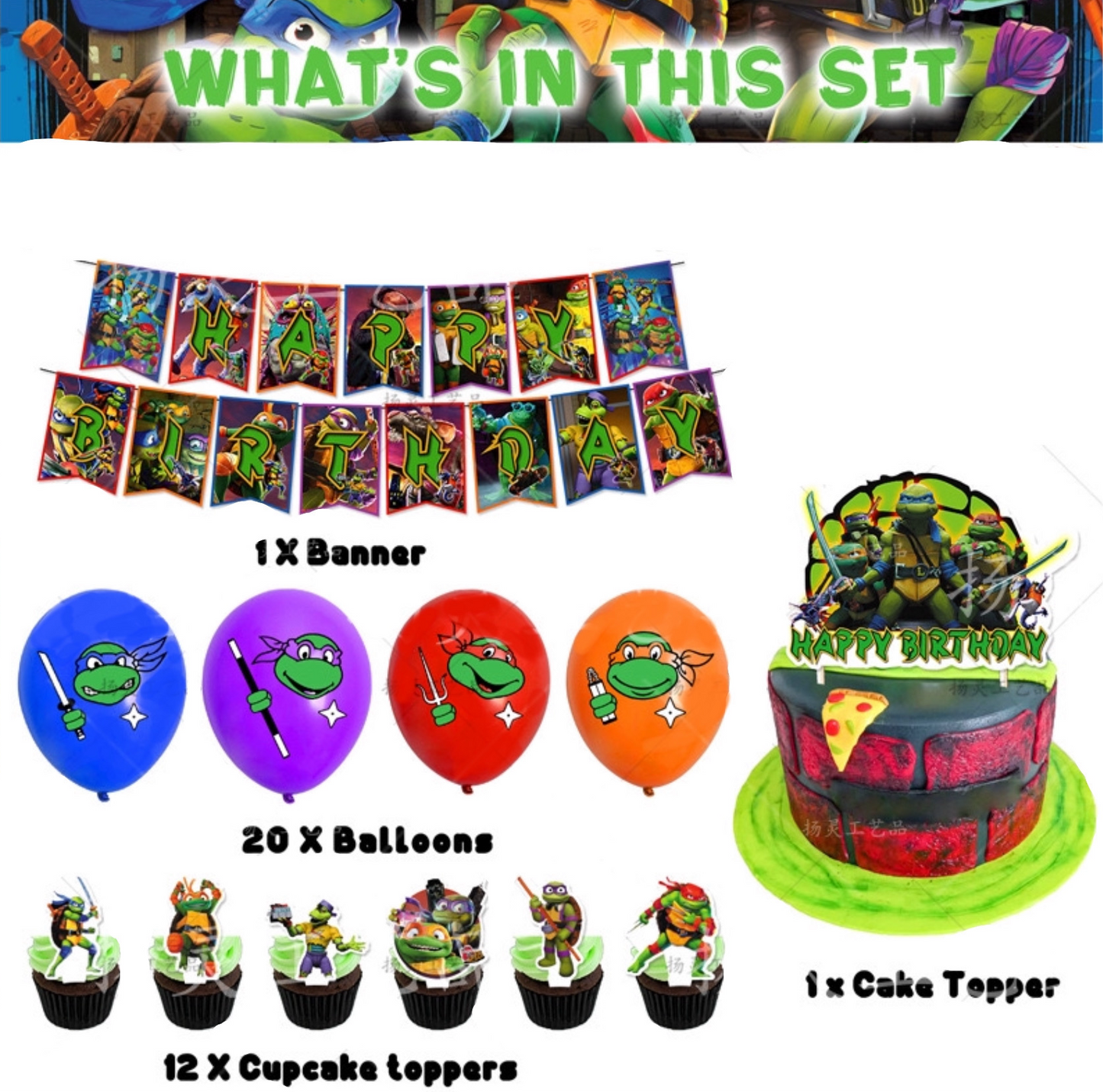 Ninja Turtles party decorations set-table decor