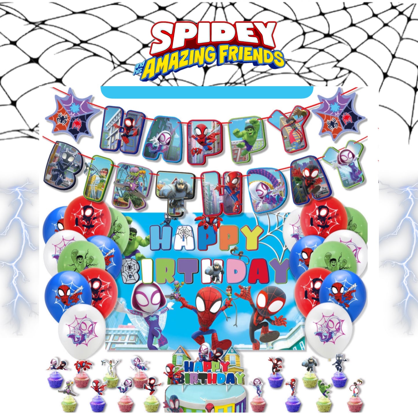 Spidey party decorations set-table decor