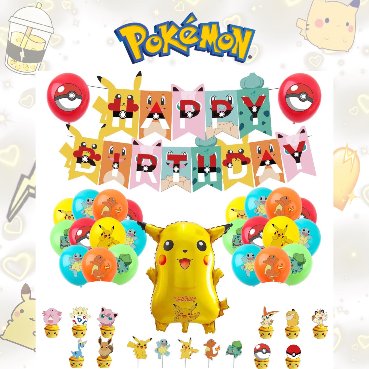 Pokemon party decorations set-table decor