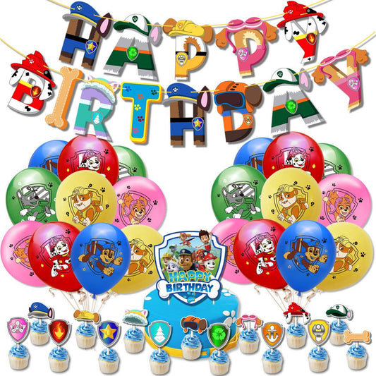 Paw Patrol blue Birthday party decorations set