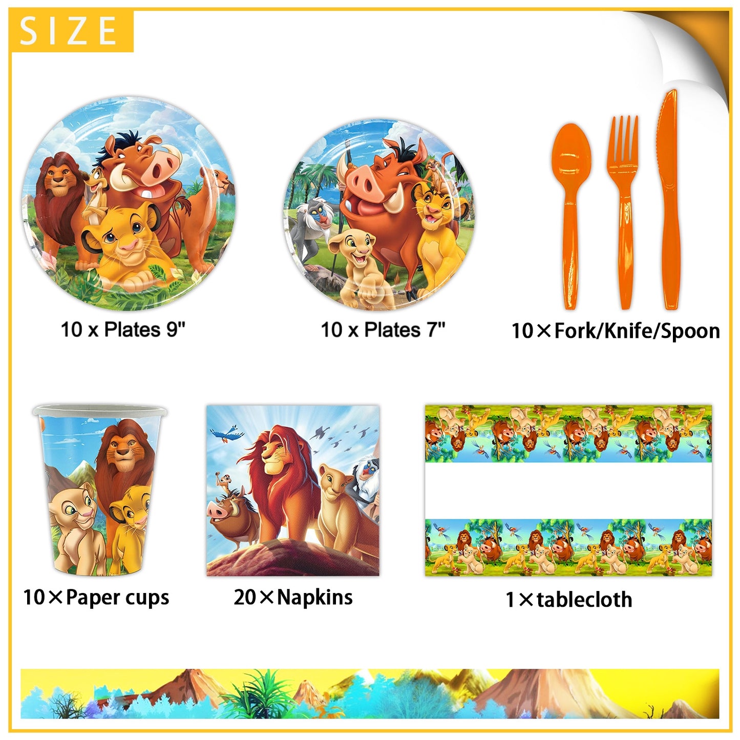 Lion king party decorations set-table decor