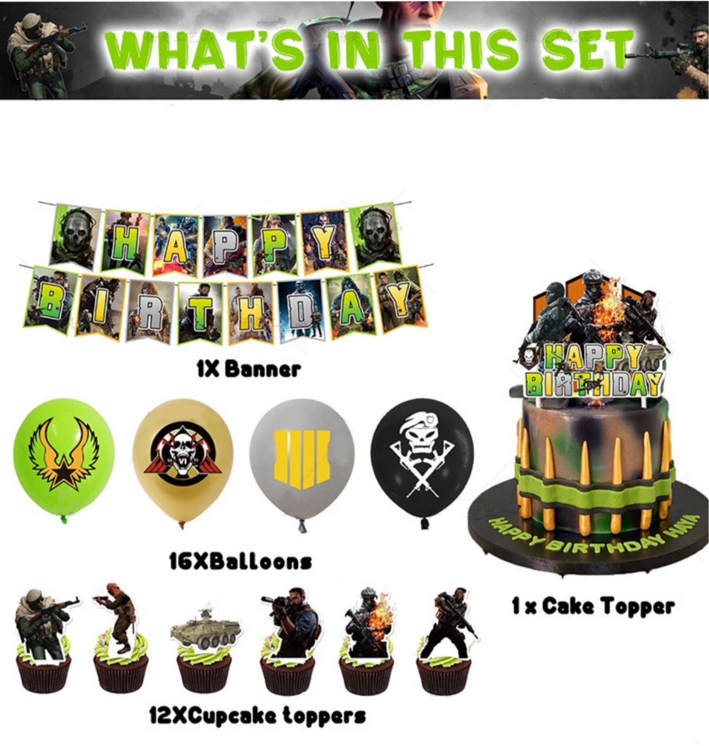 Call of Duty birthday party decorations set