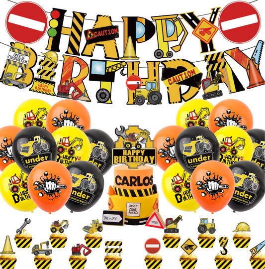 Construction/trucks birthday party decorations set