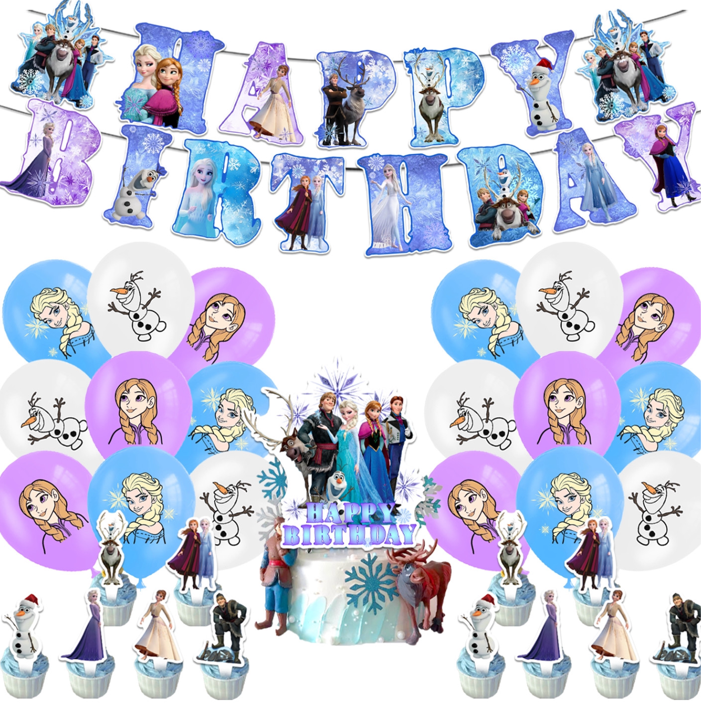 Frozen party decorations set-table decor