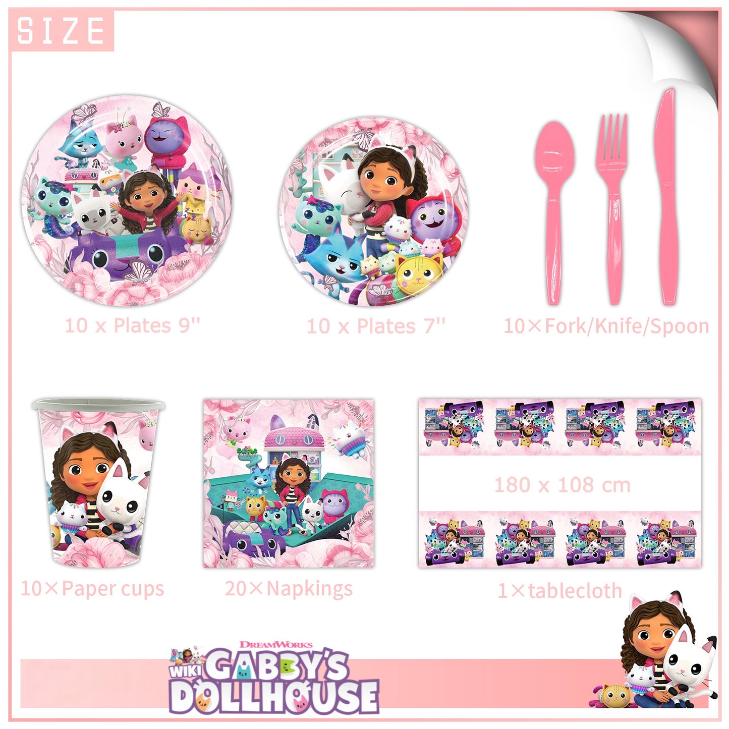 Gabby’s dollhouse party decorations set-table decor