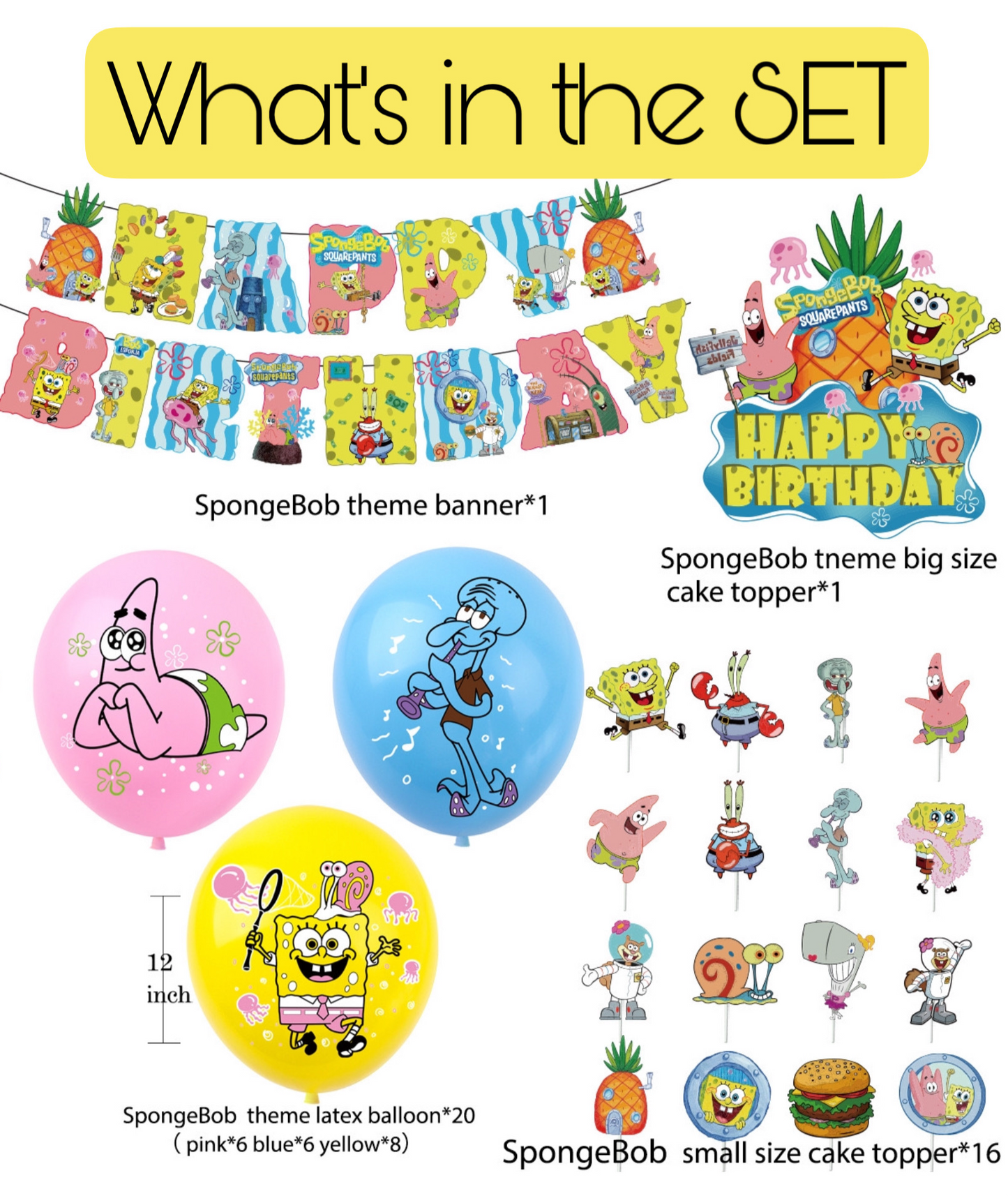 SpongeBob party decorations set-table decor