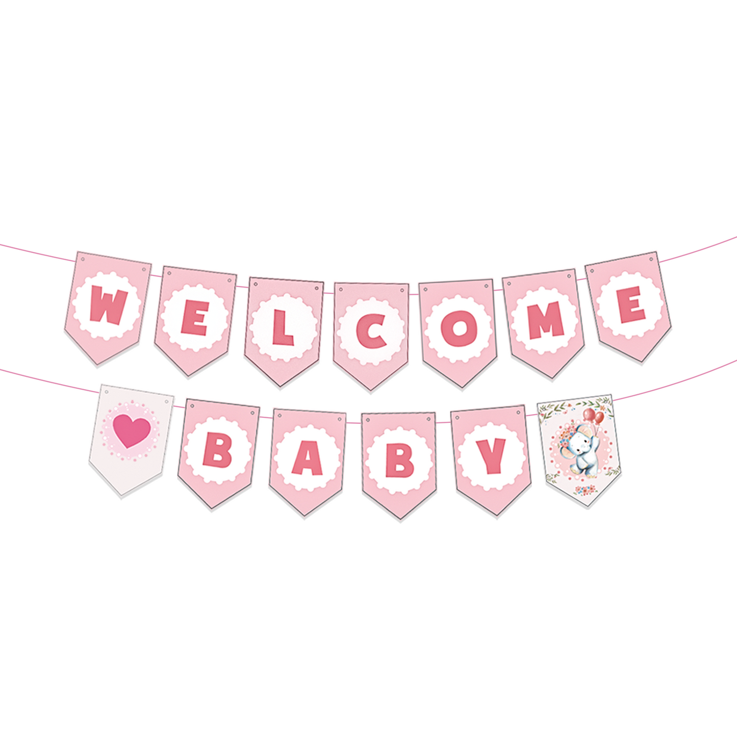 Pink elephant baby shower party decorations set-table decor