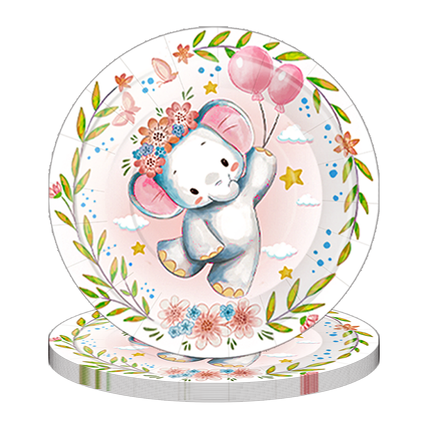 Pink elephant baby shower party decorations set-table decor