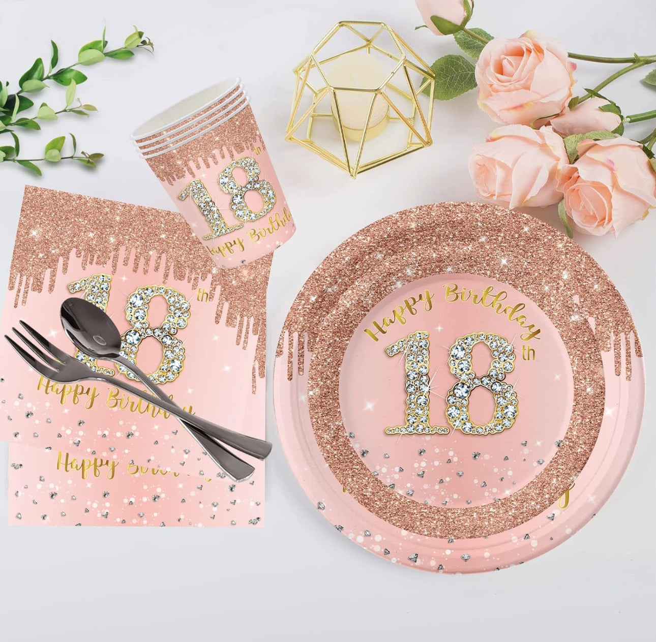 18th birthday party decorations set-table decor