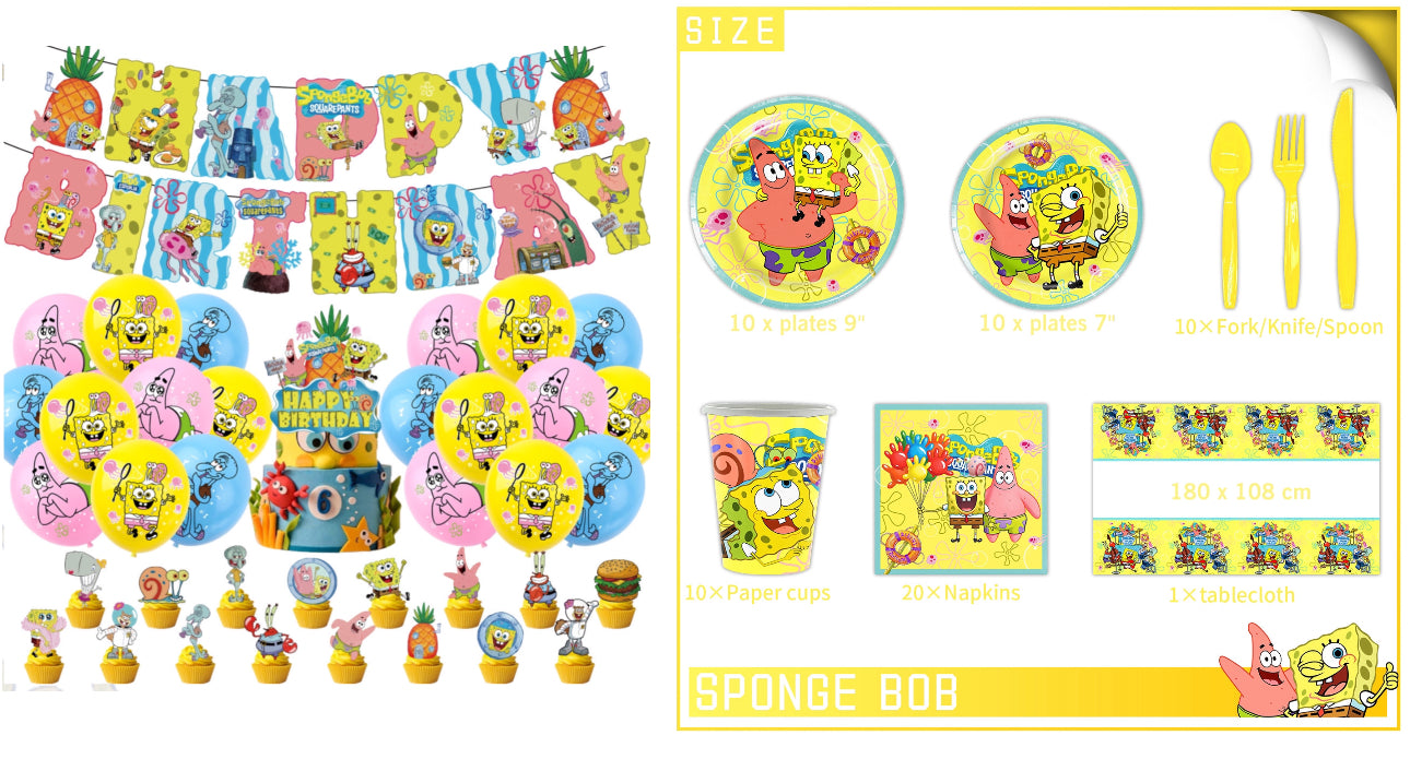 SpongeBob party decorations set-table decor