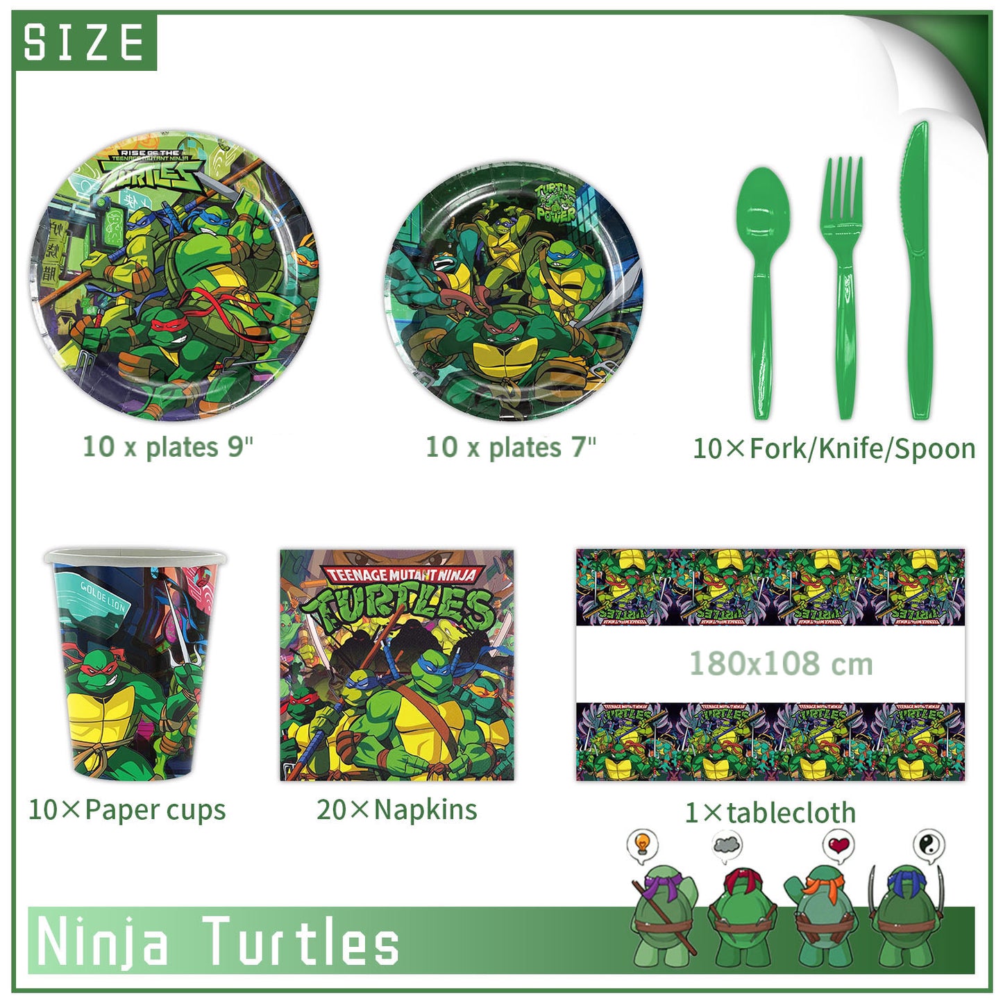 Ninja Turtles party decorations set-table decor