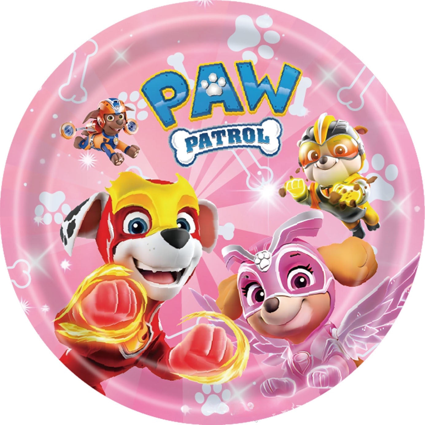 Paw Patrol blue-pink party decorations set-table decor