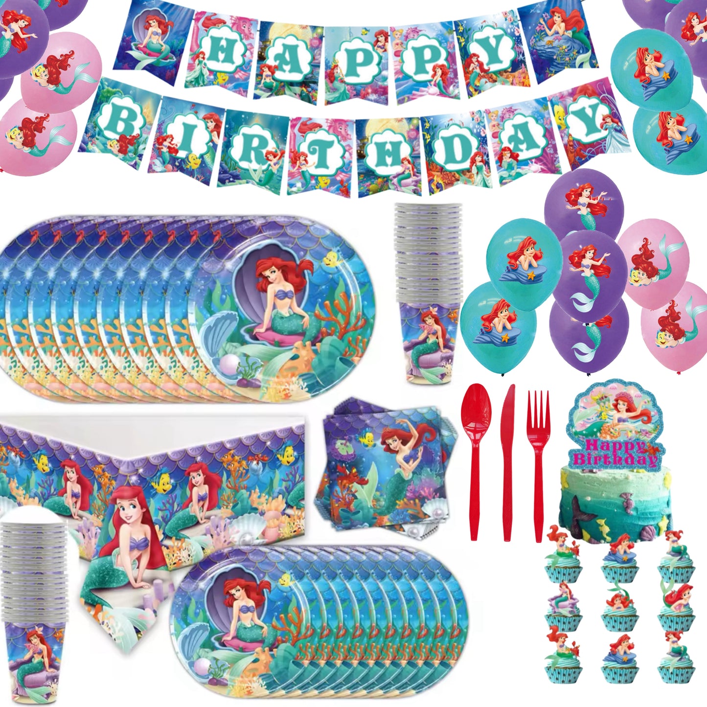 Ariel party decorations set-table decor