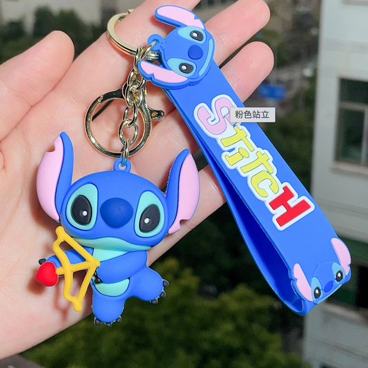 Blue Stitch Cupid Keychain