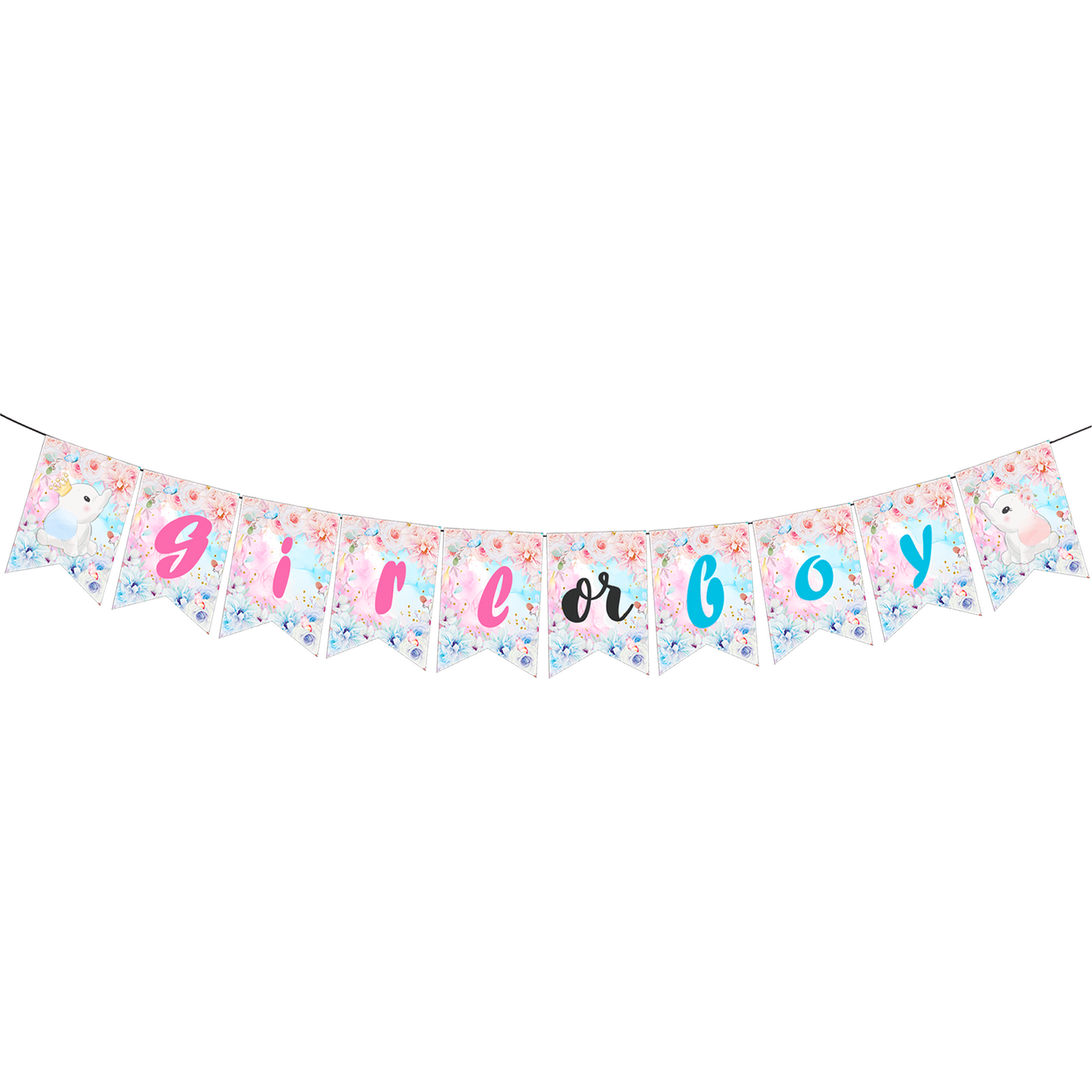 Elephant  gender reveal party decorations set-table decor