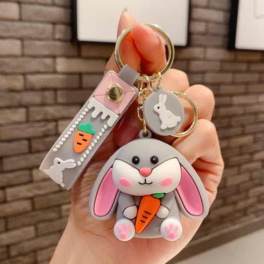 Grey Bunny Keychain