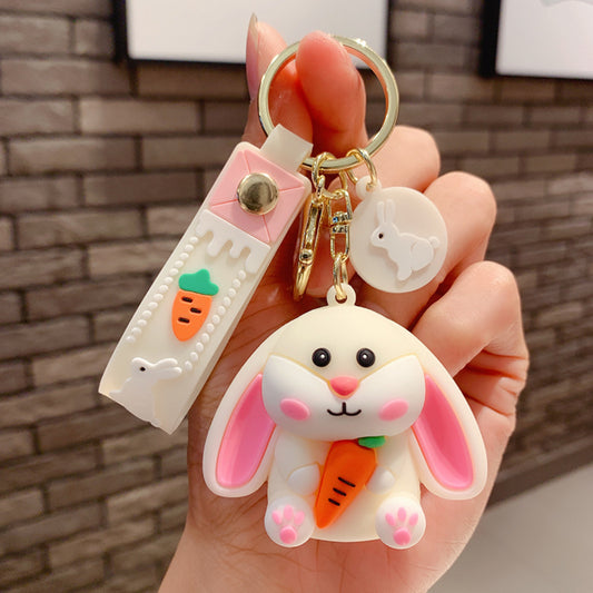 Pearl White Bunny Keychain