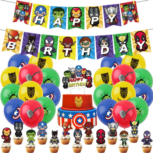 Superheroes All Stars Birthday party set