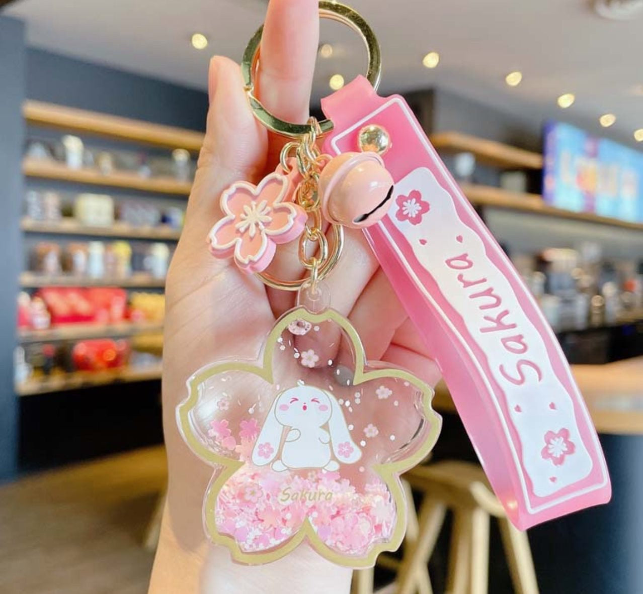 Sakura Pink Bunny Keychain