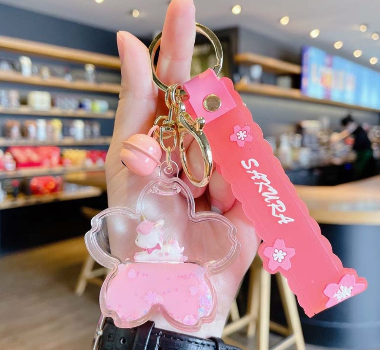 Sakura Pink Ocean Keychain