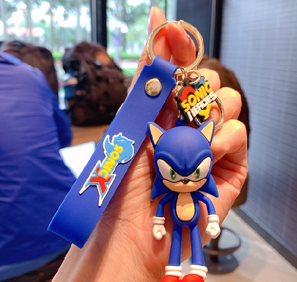 Blue Sonic the hedgehog Keychain