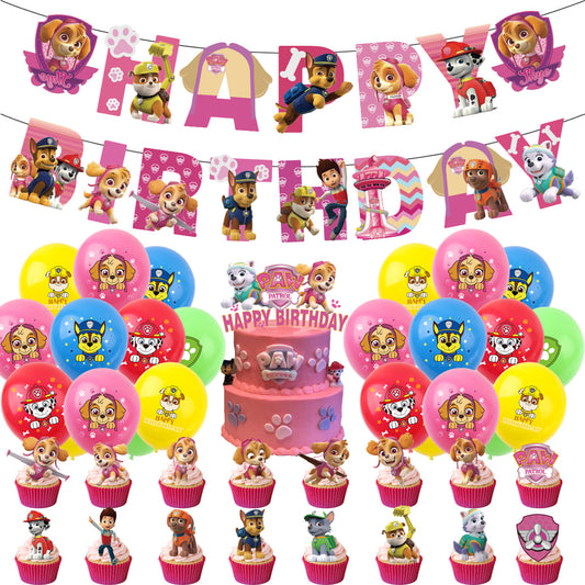 Pink Paw Patrol Birthday party set