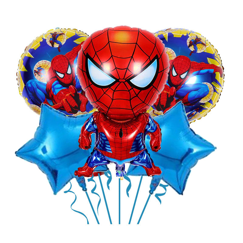 Spiderman set of five foil balloons