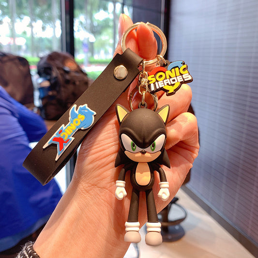 Black Sonic the hedgehog Keychain