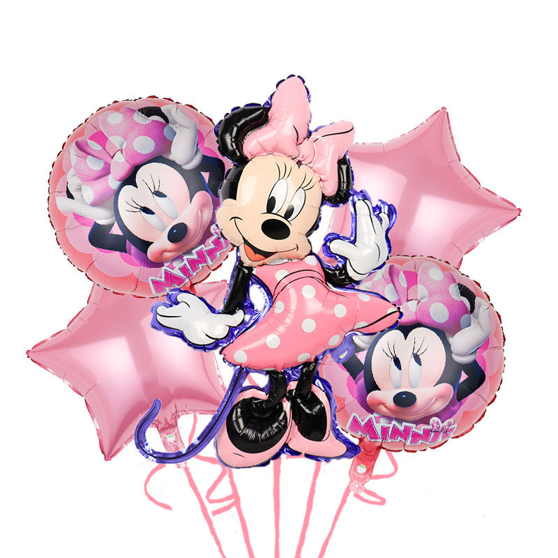 Minnie mouse set of five foil balloons