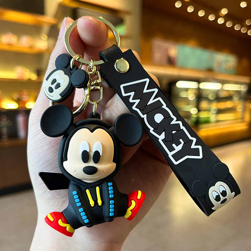 Mickey Mouse in Black Hoodie Keychain